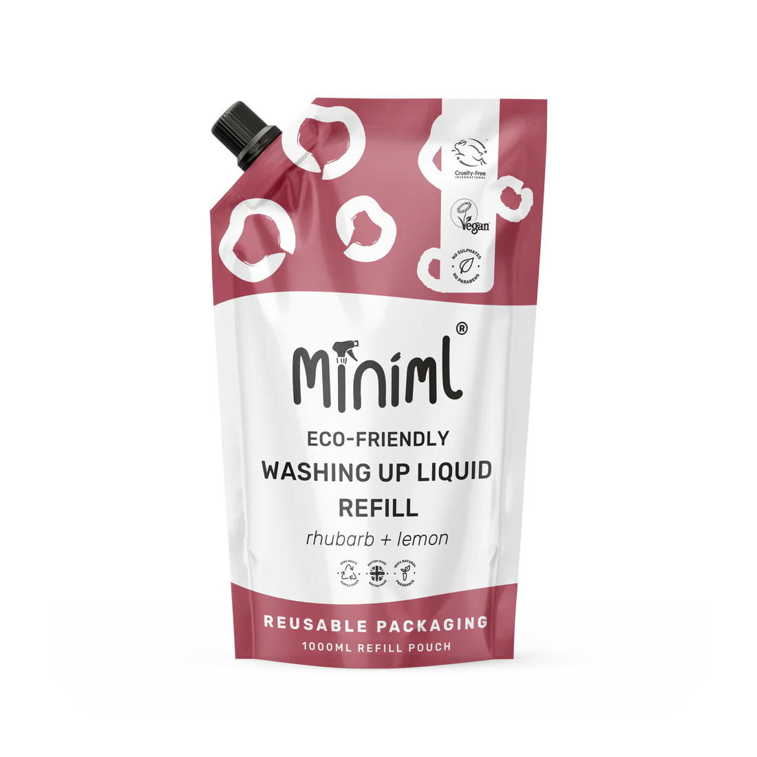 Packaged Refill Miniml Washing Up Liquid - Wild Rhubarb & Lemon