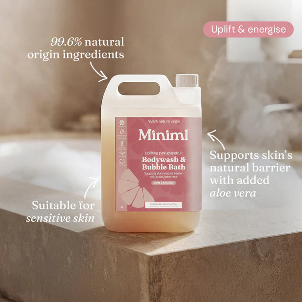 Miniml Bodywash & Bubble Bath - Uplifting Pink Grapefruit & Aloe Vera
