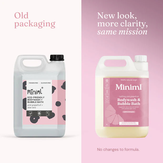 Miniml Bodywash & Bubble Bath - Uplifting Pink Grapefruit & Aloe Vera