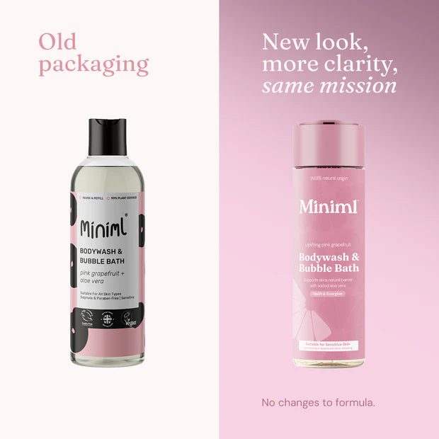 Miniml Bodywash & Bubble Bath - Uplifting Pink Grapefruit & Aloe Vera