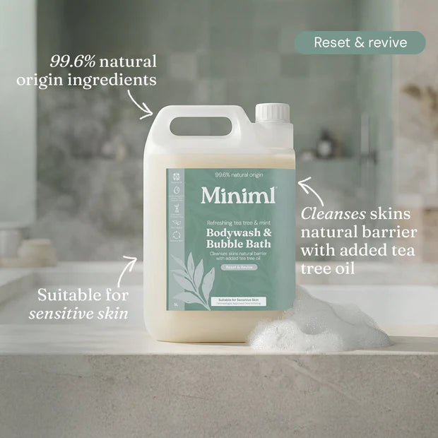 Miniml Bodywash & Bubble Bath - Refreshing Tea Tree & Mint