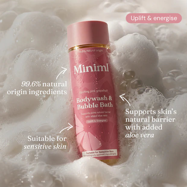 Miniml Bodywash & Bubble Bath - Uplifting Pink Grapefruit & Aloe Vera