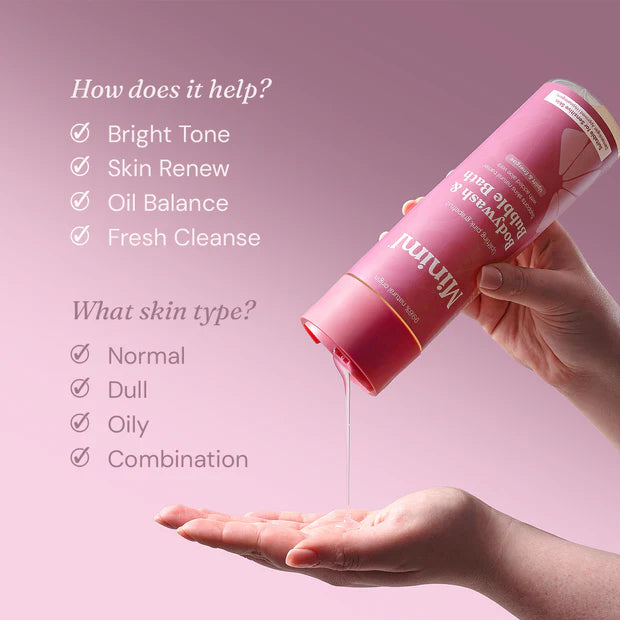 Miniml Bodywash & Bubble Bath - Uplifting Pink Grapefruit & Aloe Vera