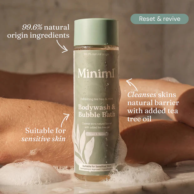 Miniml Bodywash & Bubble Bath - Refreshing Tea Tree & Mint