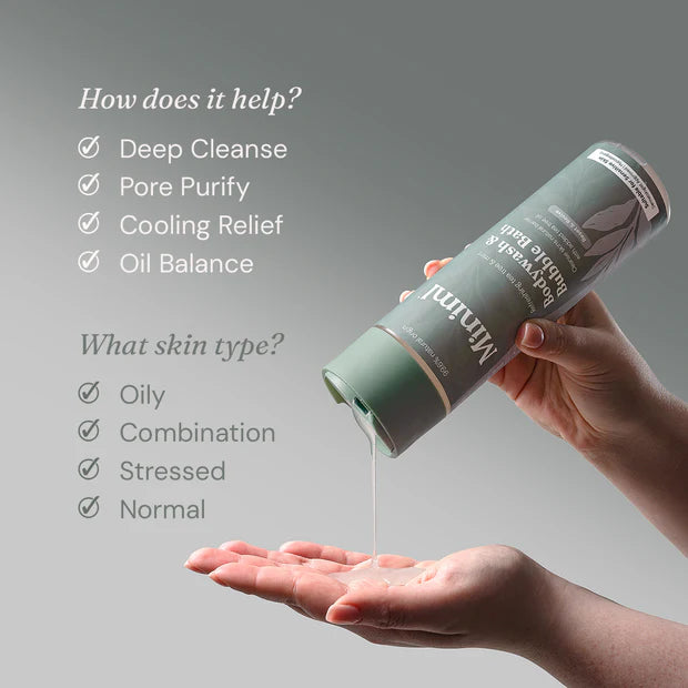 Miniml Bodywash & Bubble Bath - Refreshing Tea Tree & Mint